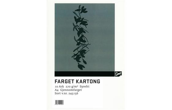 245156  1571 Kartong A4 270 gr sort (10) Sort gjennomfarget kartong